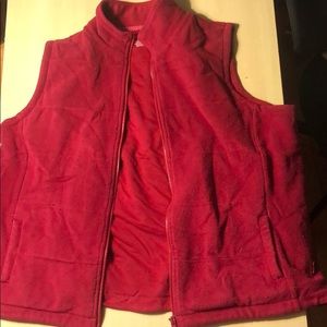 Red fleece vest